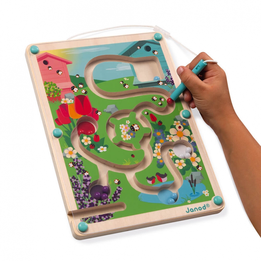JANOD Wooden Magnetic Beehive Maze rotaļlieta ar motoru – 4