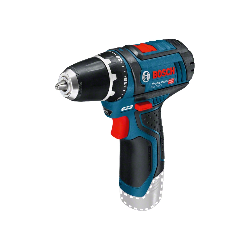 Bosch GSR 12V-15 Professional 650 g Juoda, Mėlyna, Raudona, Sidabras