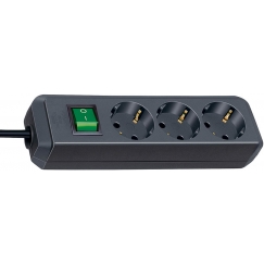 Brennenstuhl 1152300015 elektros tinklo ilgintuvas 1,5 m 3 AC išvestis(ys / čių) Juoda