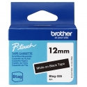 Brother BTAG-335 markeerimisteip Valge mustal taustal Brother BTAG-335 markeerimisteip Valge mustal taustal