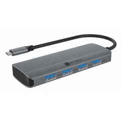ICY BOX IB-DK4022a-CPD Vielinis USB 3.2 Gen 1 (3.1 Gen 1) Type-C Aliuminis, Sidabras