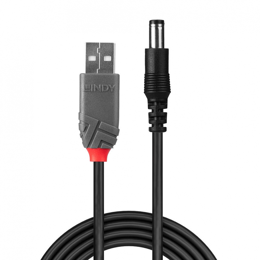 Lindy 70268 USB kabelis USB 2.0 1,5 m USB A DC Juoda – 2