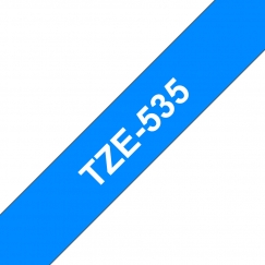 Brother TZE-535 markeerimisteip Valge sinisel taustal