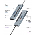 ICY BOX IB-HUB1742CR-C2PD USB 3.2 Gen 2 (3.1 Gen 2) Type-A + Type-C 10000 Mbit/ai Juoda ICY BOX IB-HUB1742CR-C2PD USB 3.2 Gen 2 (3.1 Gen 2) Type-A + Type-C 10000 Mbit/ai Juoda