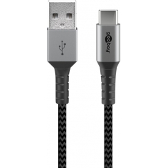 Goobay 49295 USB-kaapeli USB 2.0 0,5 m USB C USB A Musta, Harmaa
