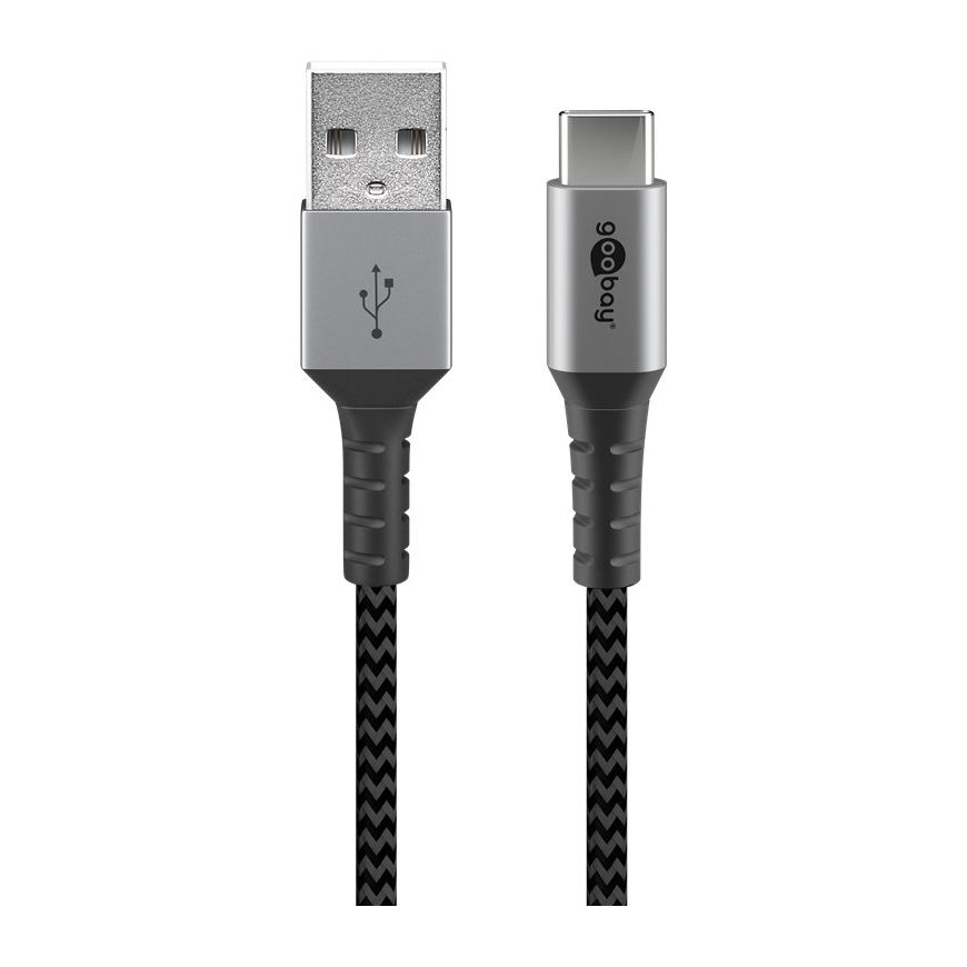Goobay 49295 USB kabelis USB 2.0 0,5 m USB C USB A Juoda, Pilka