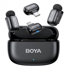 BOYA Mini 2-01 Lightning + USB-C Wireless Microphone Set (2xTX 2xRX) / 2.4GHz / 48kHz/24bit