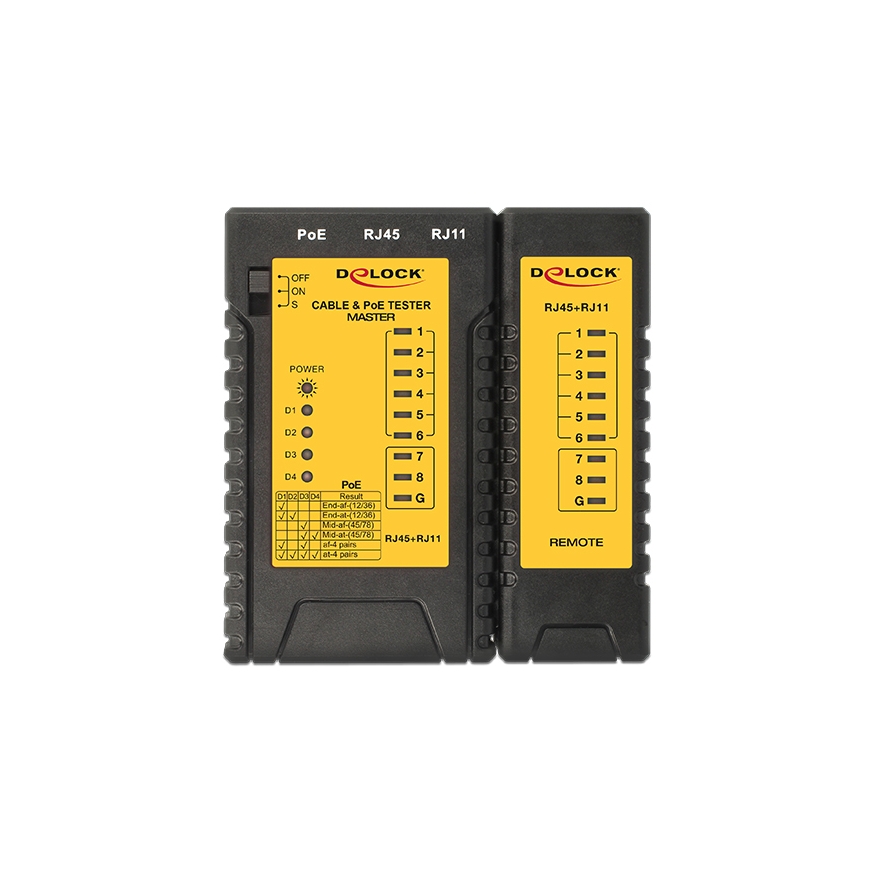 DeLOCK 86107 võrgukaabli tester Must, Kollane – 2