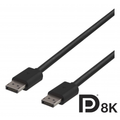 Deltaco DP8K-1020 DisplayPort кабель 2 m Черный