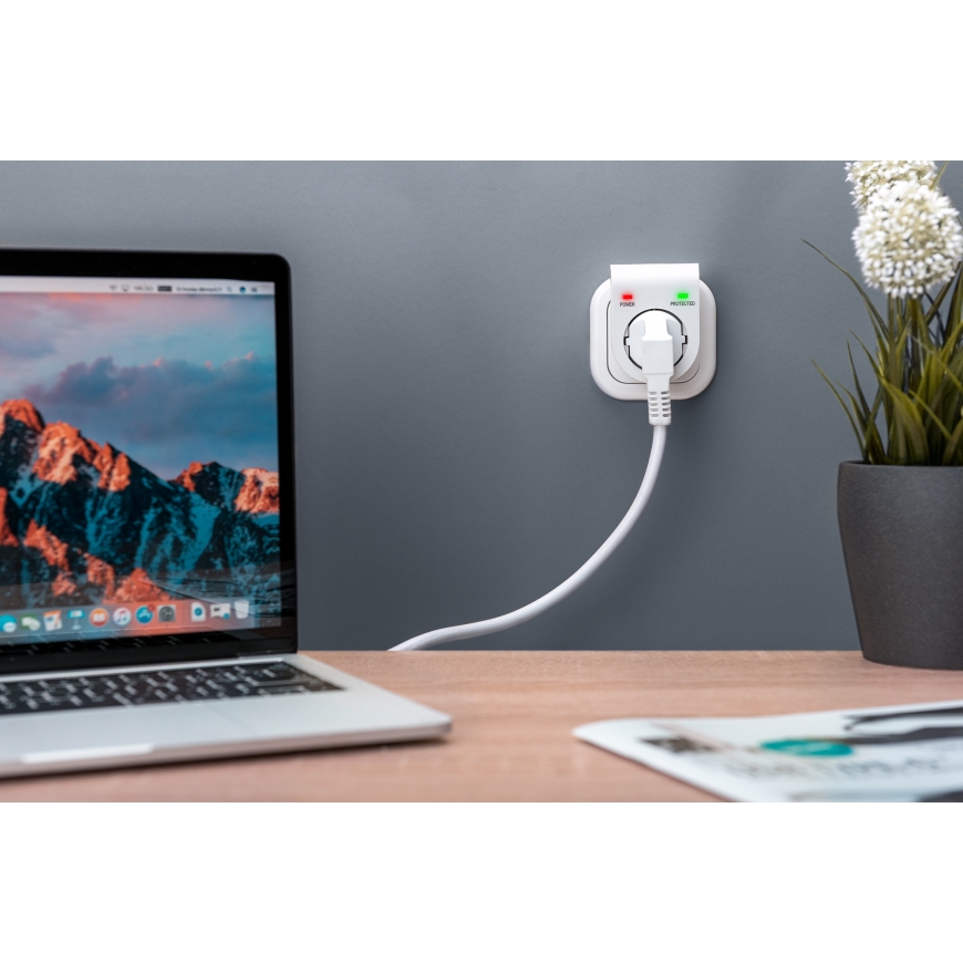 Digitus DN-95400 pārsprieguma aizsargs Balts 1 Maiņstrāvas izvade (-s) 230 V – 3