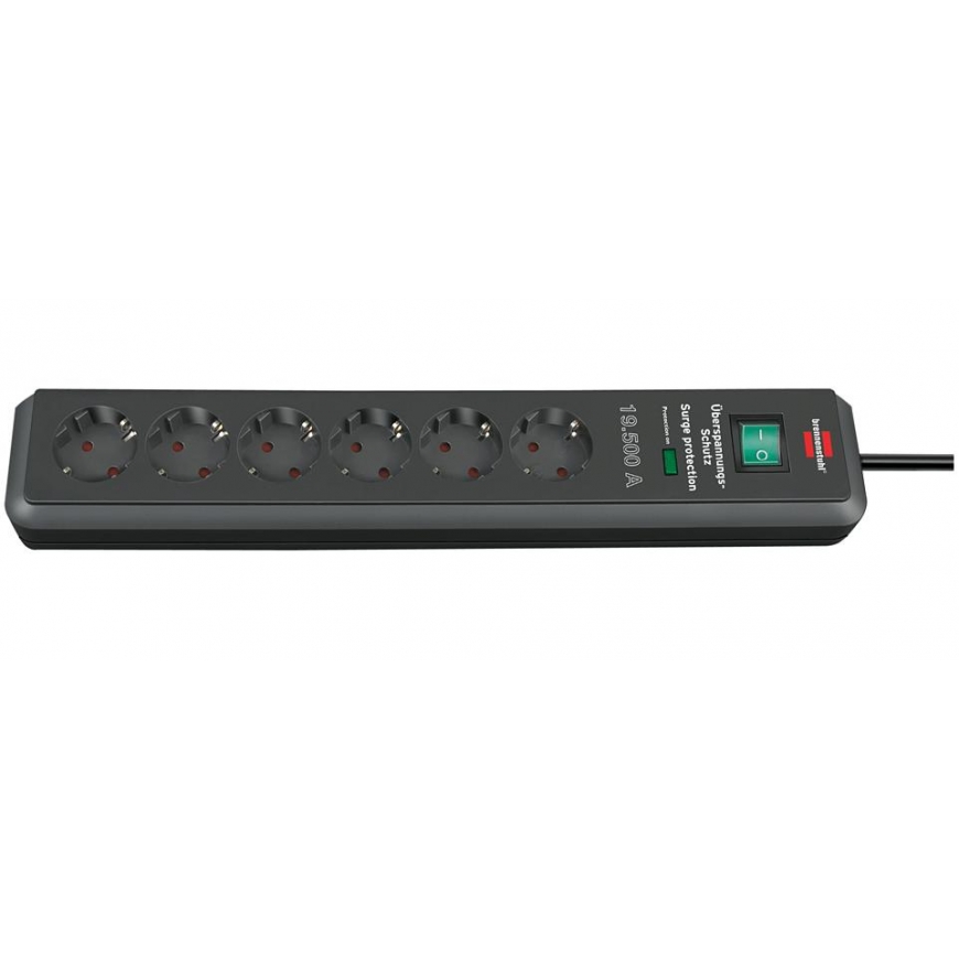 Brennenstuhl 1159540366 удлинитель 2 m 6 розетка(и) Черный