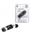 LogiLink Cardreader USB 2.0 Stick external for SD/MMC karšu lasītājs Melns