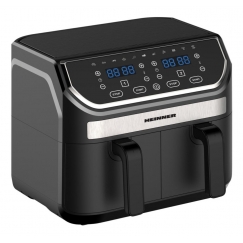 Heinner HAF-KDB1700BK rasvakeitin Kaksois 8,5 L Erillinen 1700 W Kuumakiertoilmakypsennin Musta
