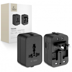 Tech-Protect TA300 Travel Adapter EU | UK | AU - Black