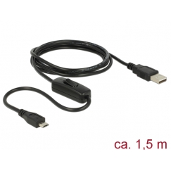 DeLOCK 84803 USB cable USB 2.0 1.5 m USB A Micro-USB B Black