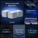 Mercusys Halo H50G (3-pack) Dviguba juosta (2,4 GHz / 5 GHz) Wi-Fi 5 (802.11ac) Balta Vidinis