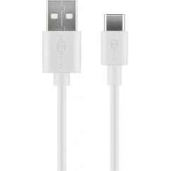 Goobay 45563 USB kabelis USB 2.0 1 m USB A USB C Balta