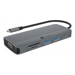 ICY BOX IB-DK4040a-CPD Langallinen USB 3.2 Gen 1 (3.1 Gen 1) Type-C Alumiini, Hopea