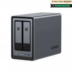 Ugreen NASync DXP2800 NAS System 2-Bay Kompakts Intel® N N100 8 GB DDR5 0 TB UGOS Pro Melns