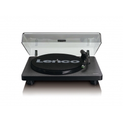 Lenco L-30 BLACK patefonas Garso grotuvas su diržine pavara Juoda