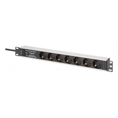 Digitus DN-95441 energosadales vienība, PDU 7 Maiņstrāvas izvade (-s) 1U Melns, Sudrabs