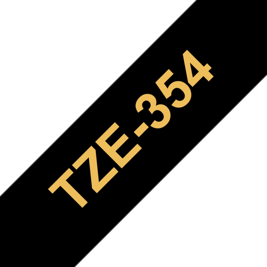 Brother TZE-354 marķēšanas lenta Zelts uz melna