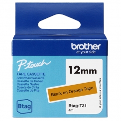 Brother BTAG-T31 markeerimisteip Must oranžil taustal