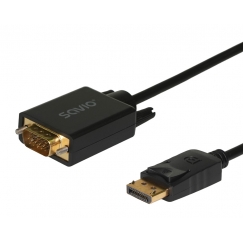 Savio Cl-203 1,8 m DisplayPort VGA (D-Sub) Juoda