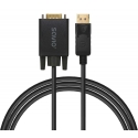 Savio Cl-203 1,8 m DisplayPort VGA (D-Sub) Musta