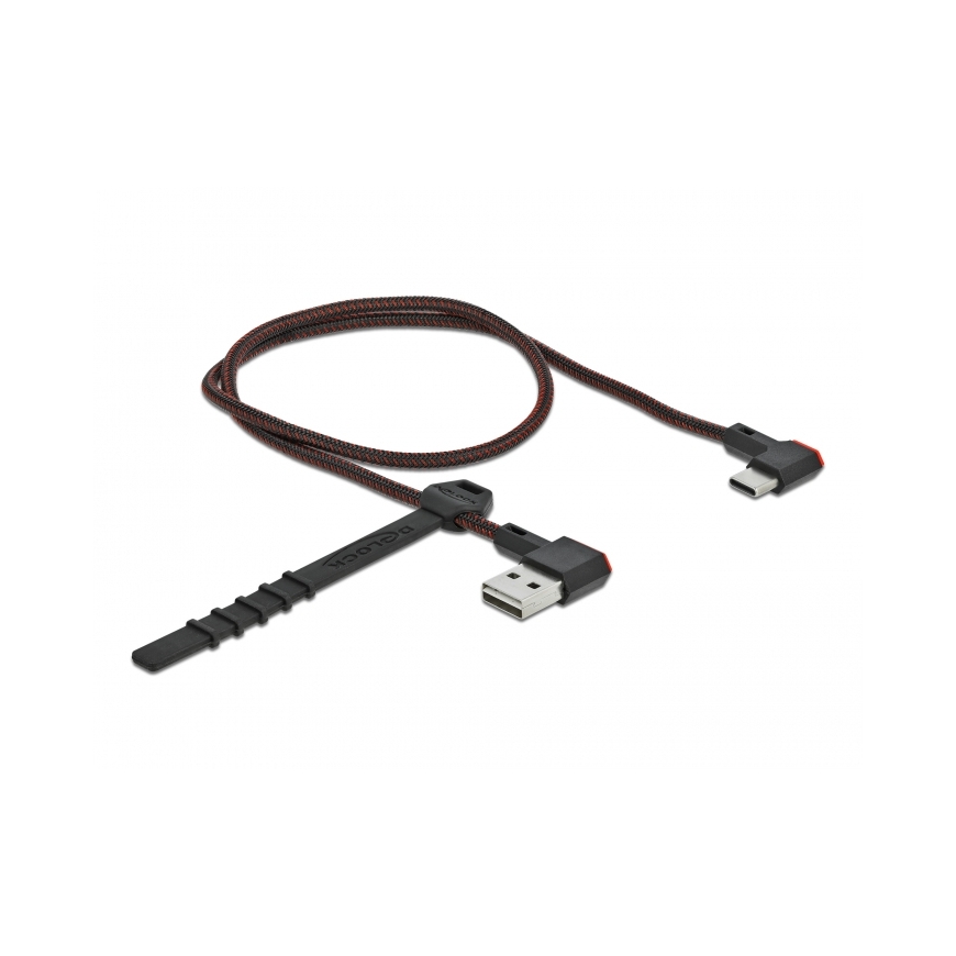 DeLOCK EASY-USB 2.0 Cable Type-A male to USB Type-C™ male angled left / right 0,5 m black – 2