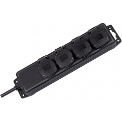 Brennenstuhl 1159960 liigpinge kaitsevahend Must 4 vahelduvvoolu kontakt 230 V 2 m