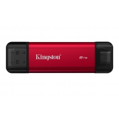Kingston Technology Dual Portable 2 TB USB Type-A / USB Type-C 3.2 Gen 2 (3.1 Gen 2) Juoda, Raudona