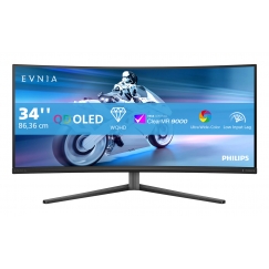 Philips Evnia 34M2C6500/00 monitori 86,4 cm (34") 3440 x 1440 pikseļi Wide Quad HD QD-OLED Pelēks
