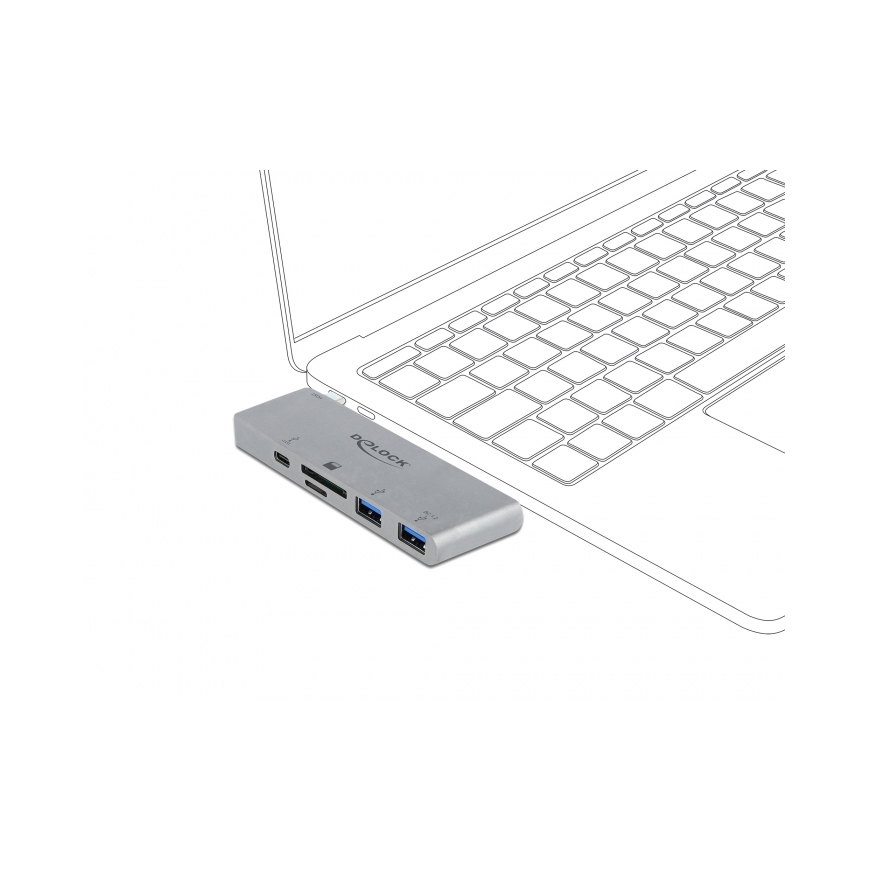 DeLOCK 64078 knyginių kompiuterių dokas / jungčių replikatorius USB 3.2 Gen 1 (3.1 Gen 1) Type-C Pil – 3