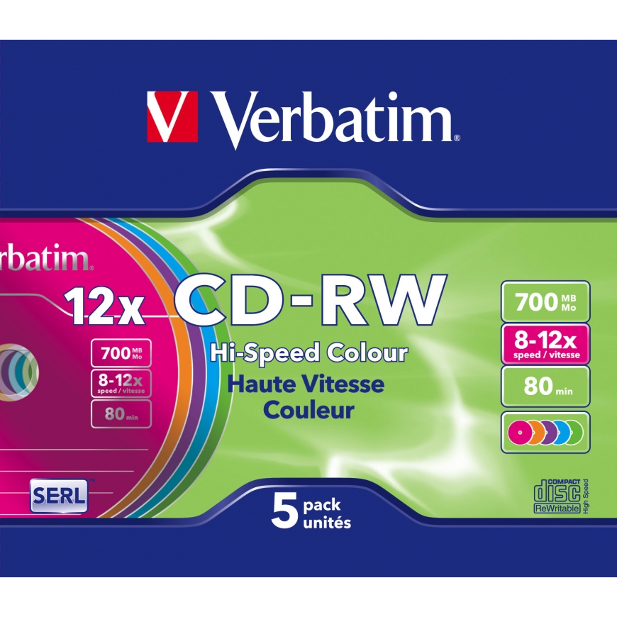 Verbatim CD-RW Colour 12x 700 MB
