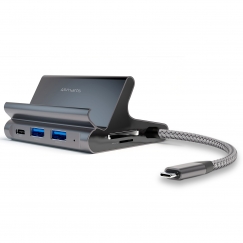 4smarts 7in1 USB 3.2 Gen 1 (3.1 Gen 1) Type-A + Type-C Harmaa