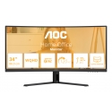 AOC B3 CU34B3E tietokoneen litteä näyttö 86,4 cm (34") 3440 x 1440 pikseliä Wide Quad HD LED Musta AOC B3 CU34B3E tietokoneen litteä näyttö 86,4 cm (34") 3440 x 1440 pikseliä Wide Quad HD LED Musta