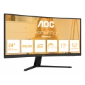 AOC B3 CU34B3E tietokoneen litteä näyttö 86,4 cm (34") 3440 x 1440 pikseliä Wide Quad HD LED Musta AOC B3 CU34B3E tietokoneen litteä näyttö 86,4 cm (34") 3440 x 1440 pikseliä Wide Quad HD LED Musta