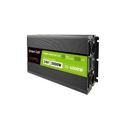Green Cell Przetwornica napicia PowerInverter LCD 24 V 3000W/60000W Przetwornica samochodowa z wywietlaczem - czysty sinus...