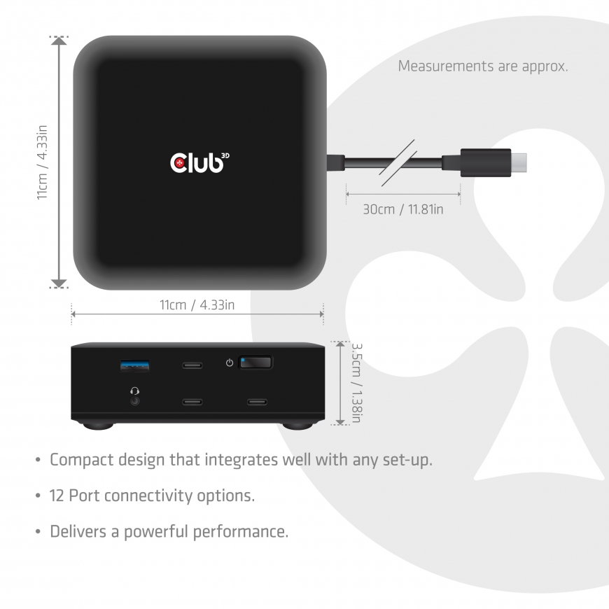CLUB3D CSV-2542 laptop dock/port replicator – 4