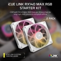 Corsair iCUE LINK RX140 MAX RGB Kompiuterio korpusui Ventiliatorius 14 cm Balta 2 vnt Corsair iCUE LINK RX140 MAX RGB Kompiuterio korpusui Ventiliatorius 14 cm Balta 2 vnt