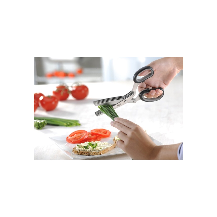 GEFU 12660 kitchen scissors 191 mm Black, Stainless steel Herb – 4