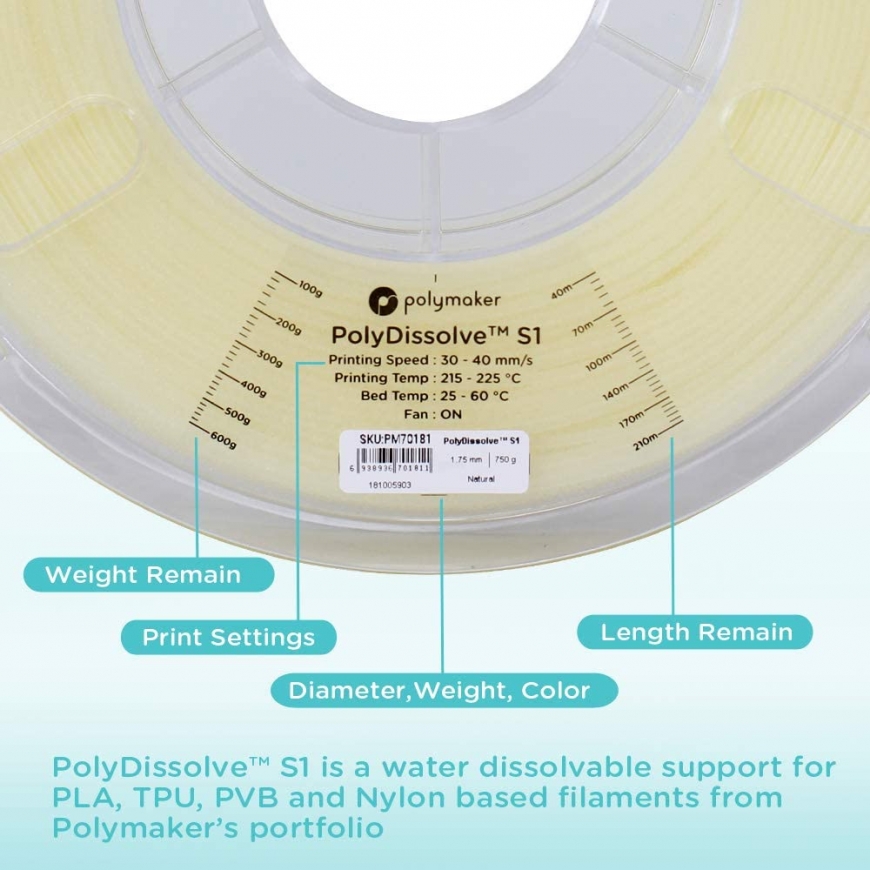 Polymaker PH01001 3D printēšanas materiāls PVA 750 g – 5