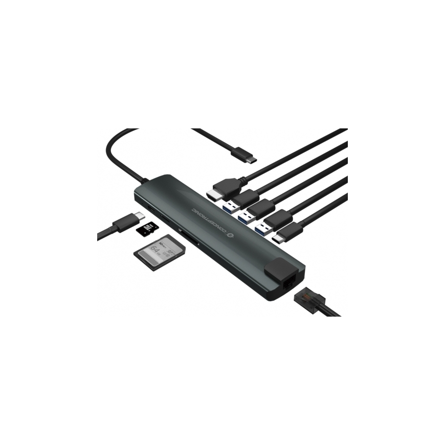 Conceptronic DONN06G USB 3.2 Gen 1 (3.1 Gen 1) Type-C Melns, Sudrabs – 2