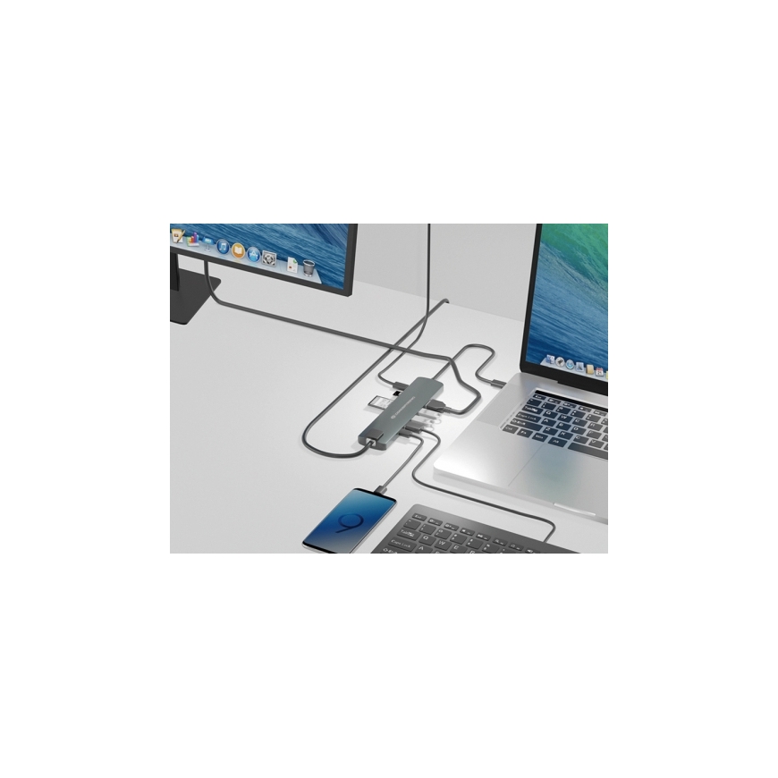 Conceptronic DONN06G USB 3.2 Gen 1 (3.1 Gen 1) Type-C Juoda, Sidabras – 4