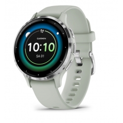 Garmin Venu 3S 3,05 cm (1.2") AMOLED 41 mm Digitaalne 390 x 390 pikslit Puutetundlik ekraan Hall, Hõbe WiFi GPS (satelliit)