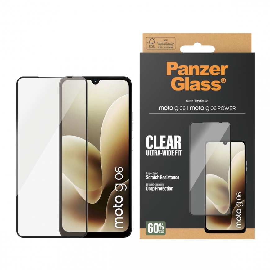 PanzerGlass ® Screen Protector Motorola Moto G06 | Moto G06 POWER | Ultra-Wide Fit Caurspīdīgs ekrān – 2