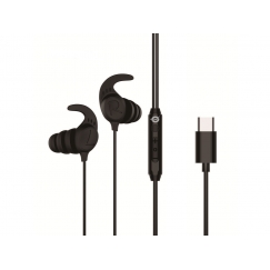 Conceptronic BRENDAN05B kuulokkeet ja kuulokemikrofoni Langallinen Ear-hook, In-ear Puhelut/Musiikki USB Type-C Musta