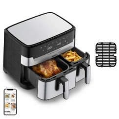 Tefal Dual Easy Fry & Grill EY905D Dubults 8,3 L Atsevišķs 2700 W Karstā gaisa fritētājs Nerūsējošs 