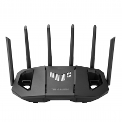 ASUS 90IG0A30-MO9C00 bezvadu rūteris 2.5 Gigabit Ethernet Trīs diapazoni (2,4 GHz / 5 GHz / 6 GHz) Melns